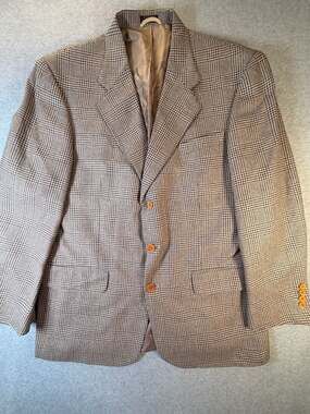 Oak Creek Sport Coat Blazer Size 42 Regular Brown Plaid Wool